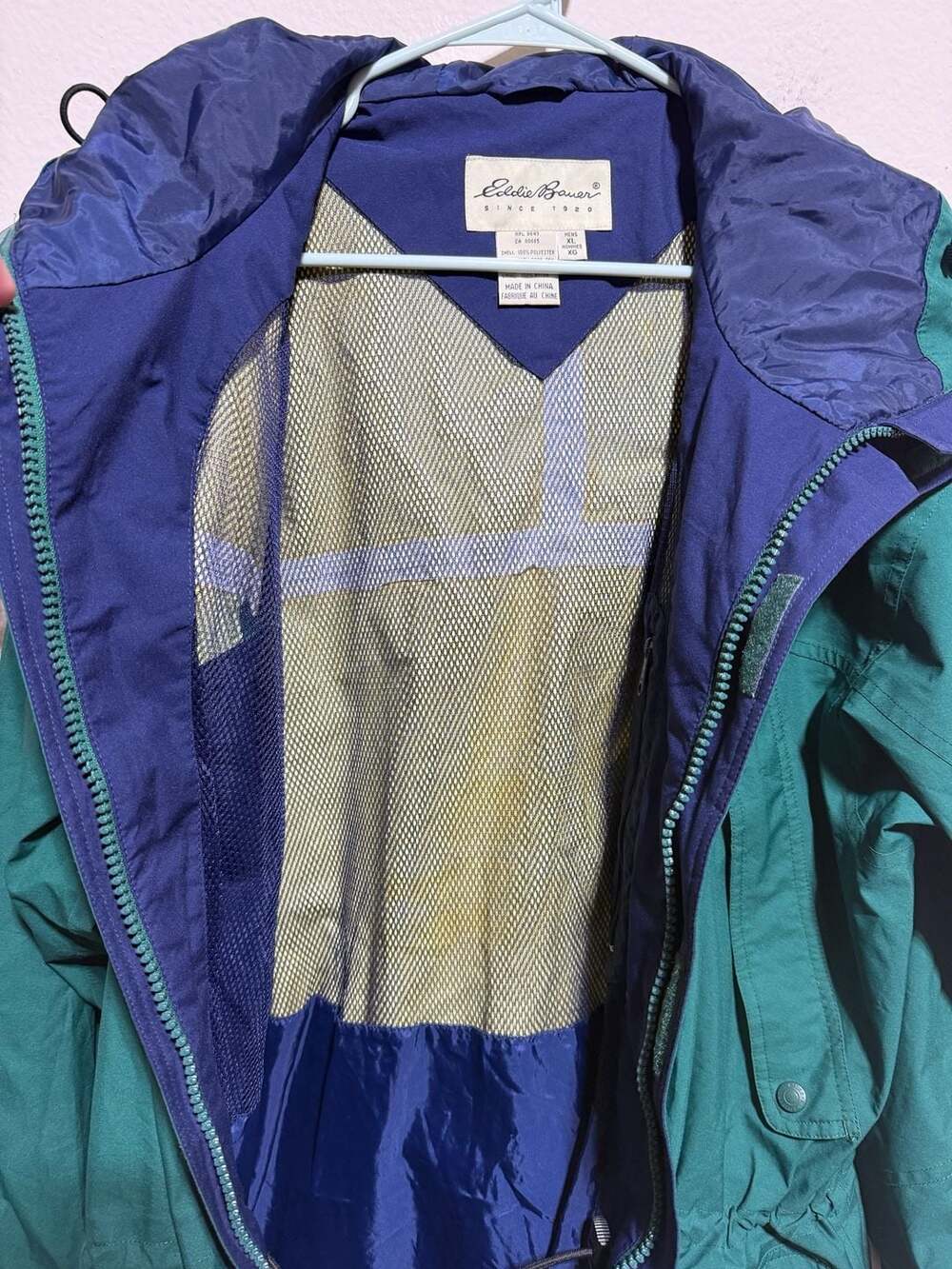 Vintage Eddie Bauer Men's Gore-Tex Hooded Mountain Parka Jacket Green XL - Picture 4 of 4